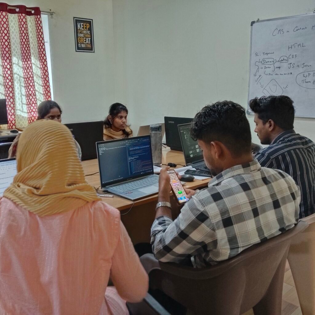 Students doing digital marketing internship at digital Toppers