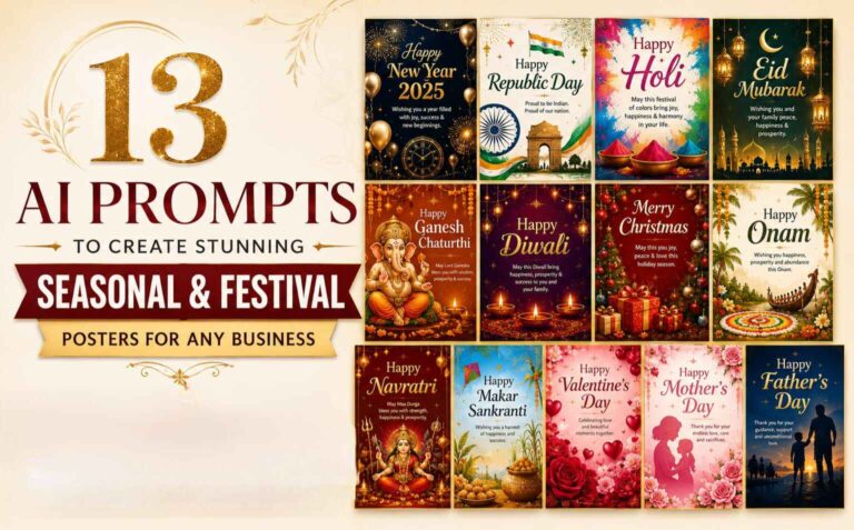 13 AI prompts for seasonal and festival poster designs for businesses