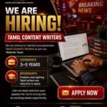Kumudam News 24x7 is hiring Tamil Content Writers in Tamil Nadu, India by Digital Toppers